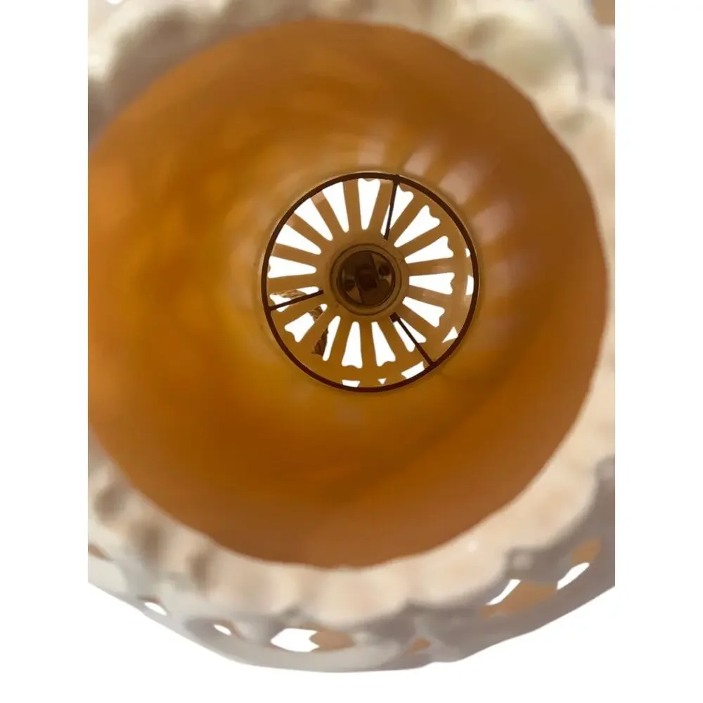 Hard Plastic MidCentury Light Fixture Hanging Plug in Working